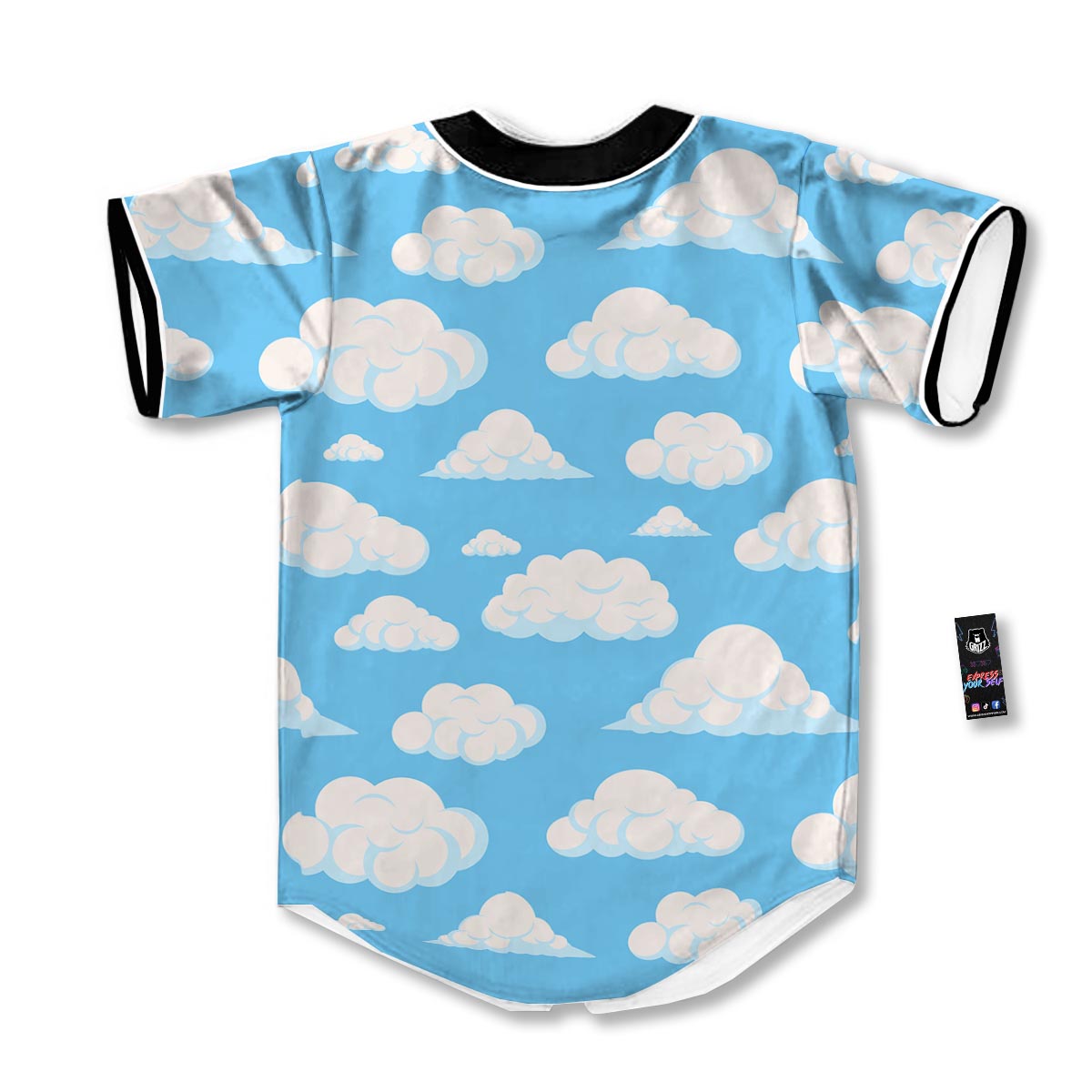 Cloud Sky Print Pattern Baseball Jersey-grizzshop