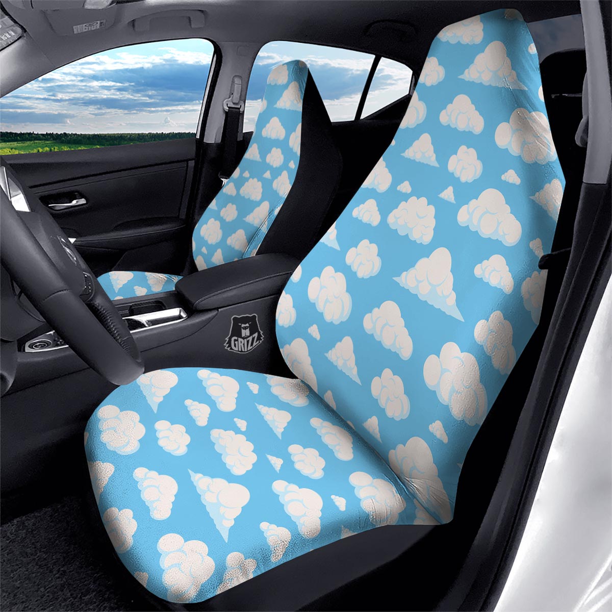 Cloud Sky Print Pattern Car Seat Covers-grizzshop