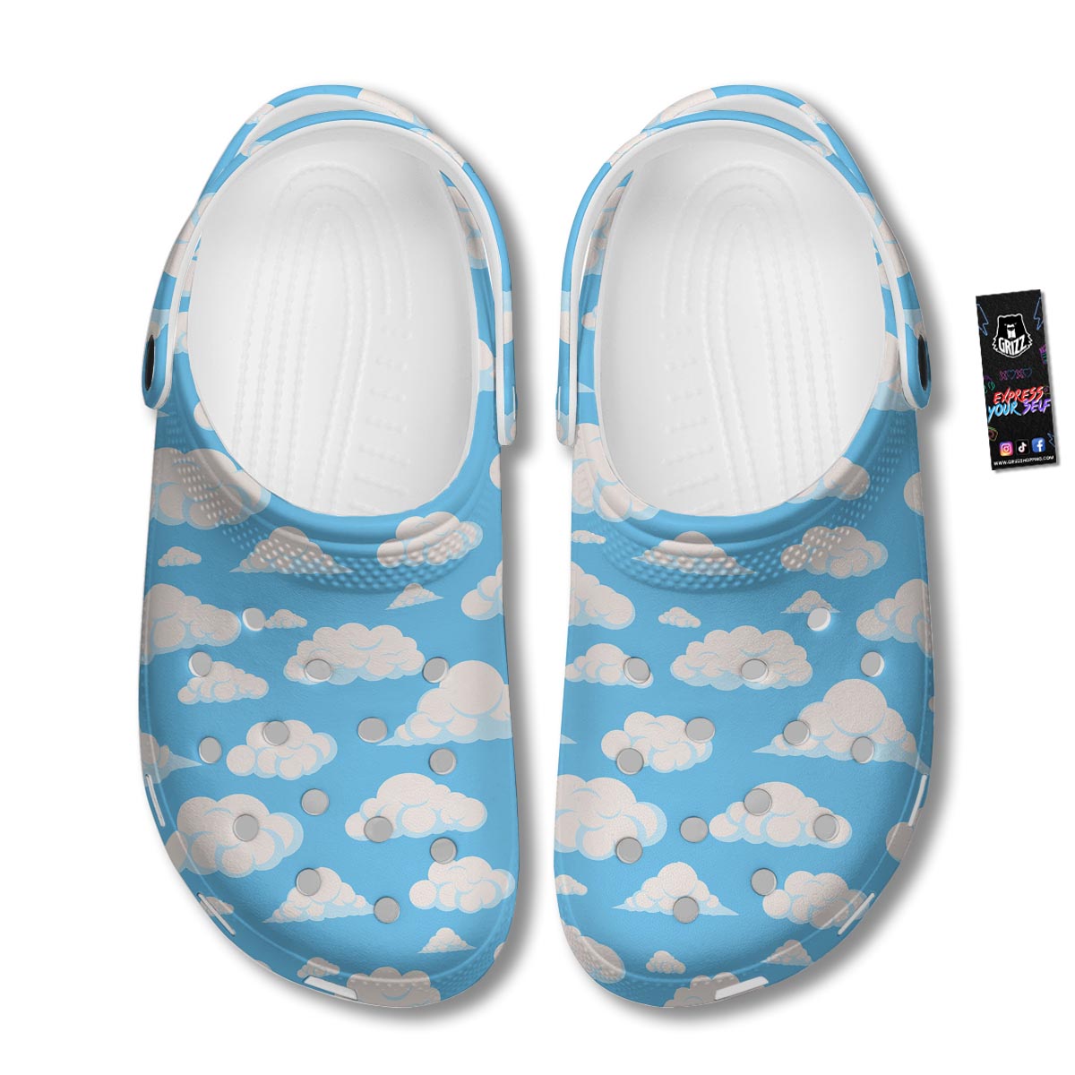 Cloud Sky Print Pattern Clog-grizzshop