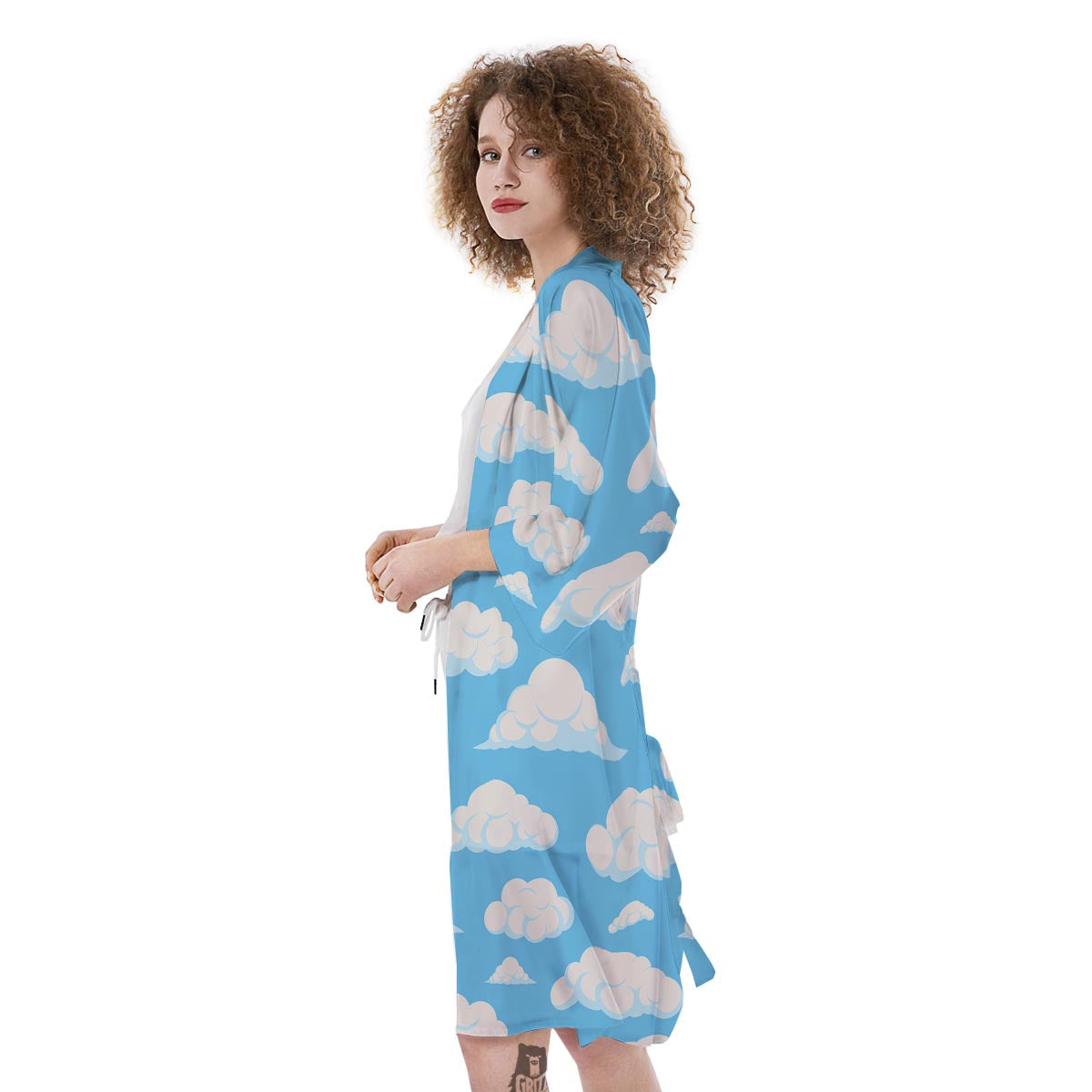 Cloud Sky Print Pattern Kimono-grizzshop