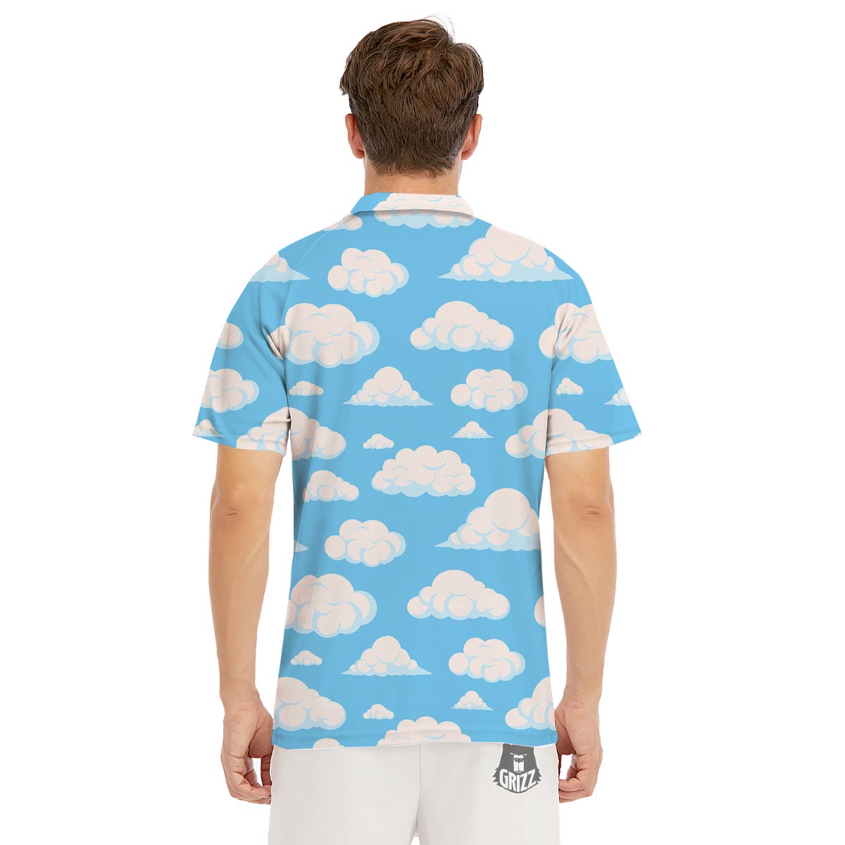 Cloud Sky Print Pattern Men's Golf Shirts-grizzshop