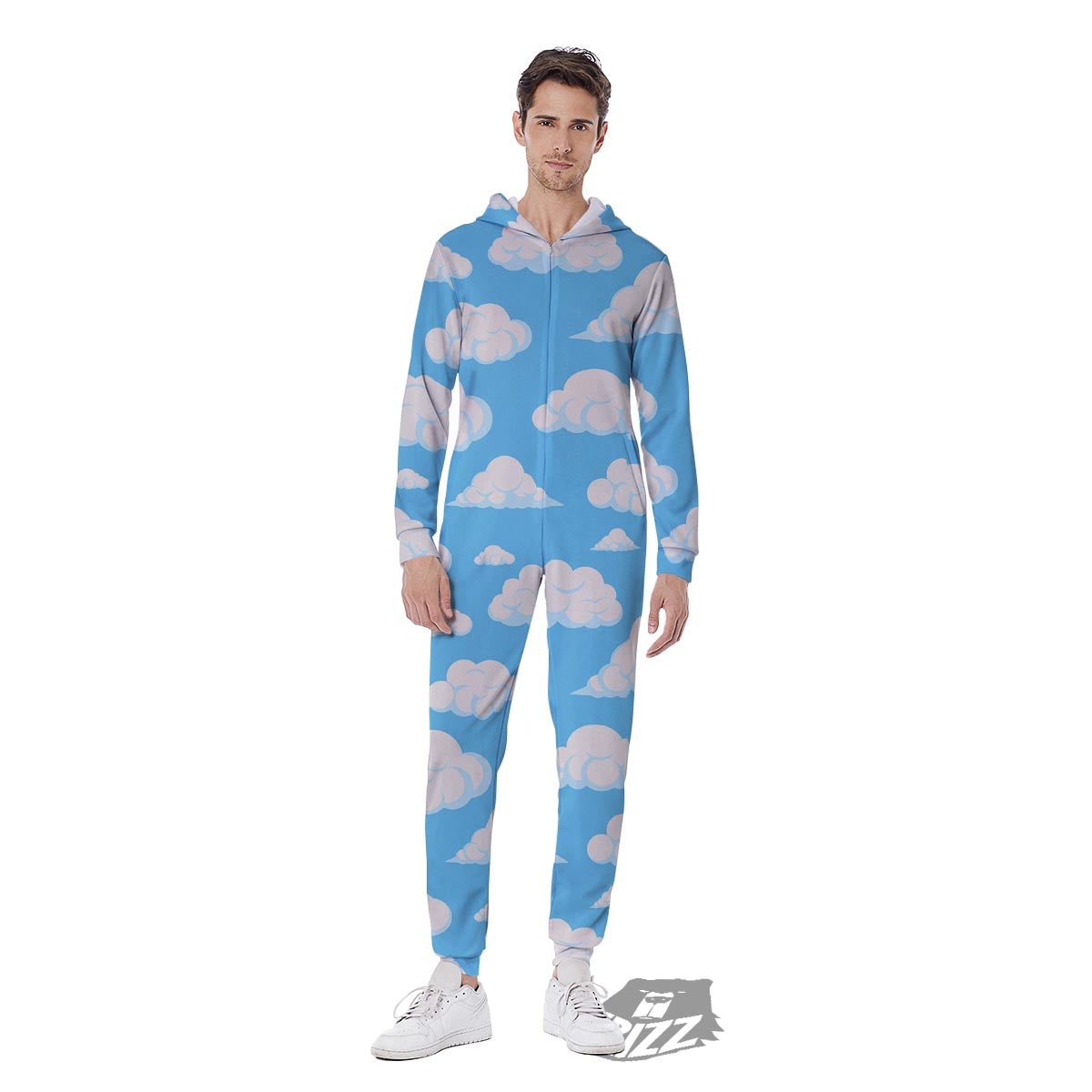 Cloud Sky Print Pattern Men's Jumpsuit-grizzshop
