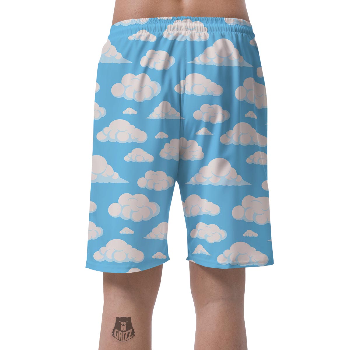Cloud Sky Print Pattern Men's Shorts-grizzshop