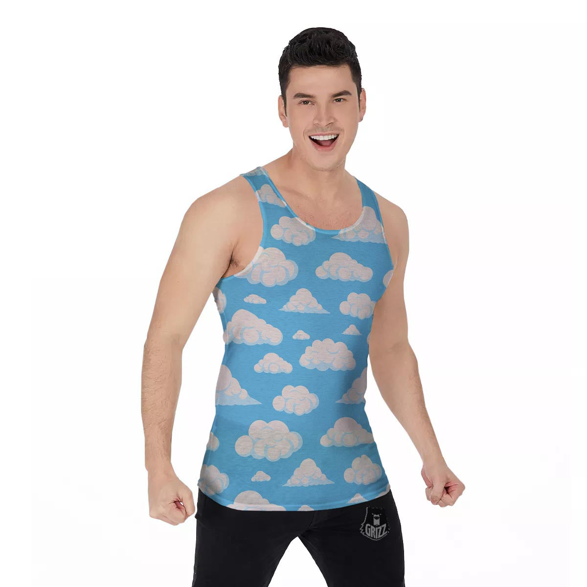 Cloud Sky Print Pattern Men's Tank Top-grizzshop