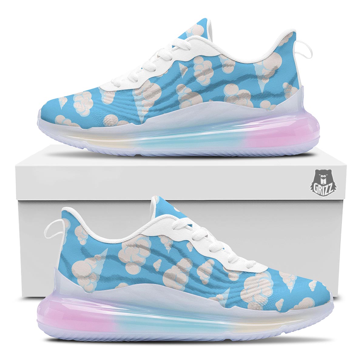 Cloud Sky Print Pattern Running Sneakers-grizzshop