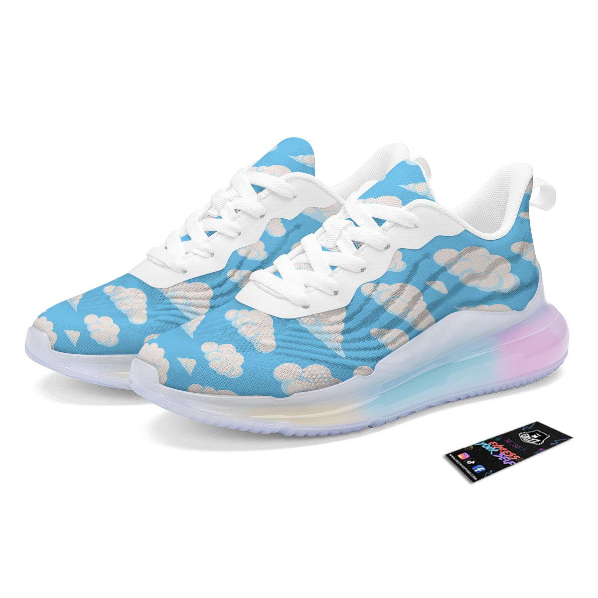 Cloud Sky Print Pattern Running Sneakers-grizzshop