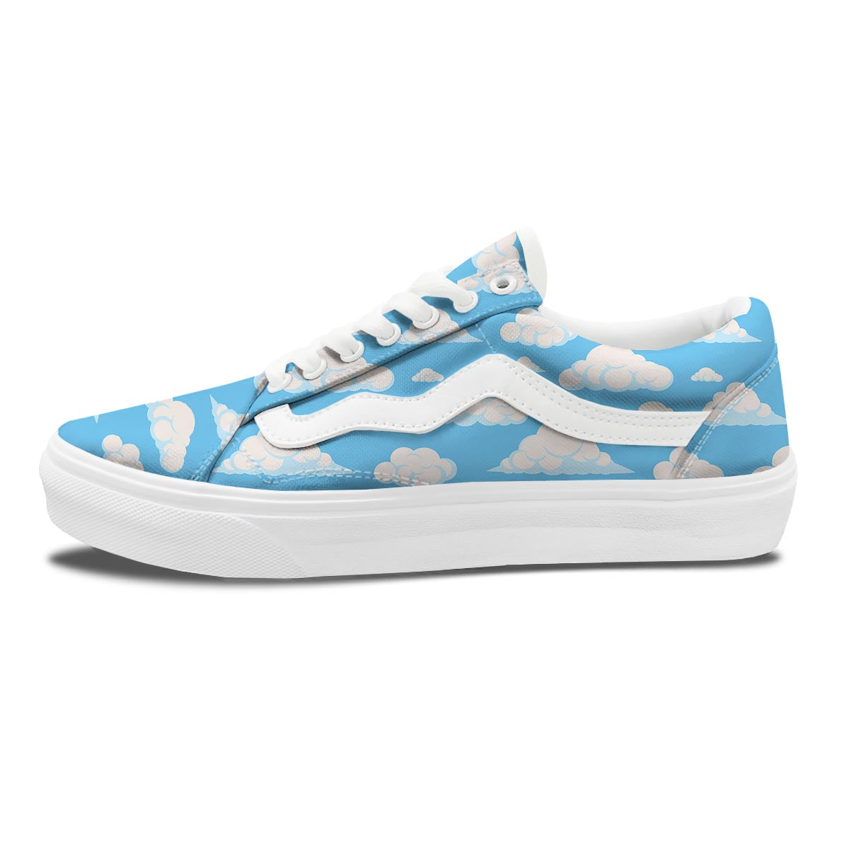Cloud Sky Print Pattern Skate Shoes-grizzshop