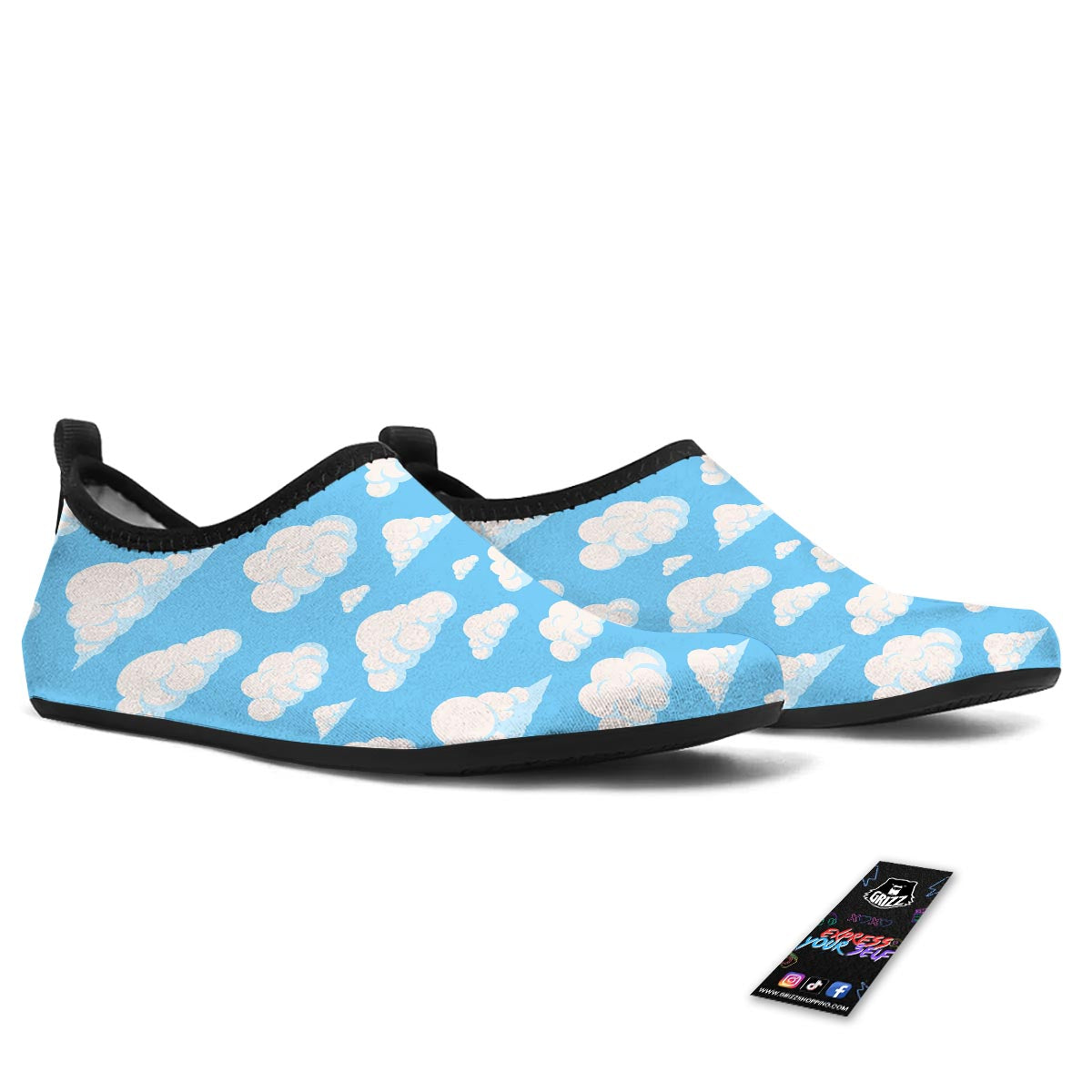 Cloud Sky Print Pattern Water Shoes-grizzshop