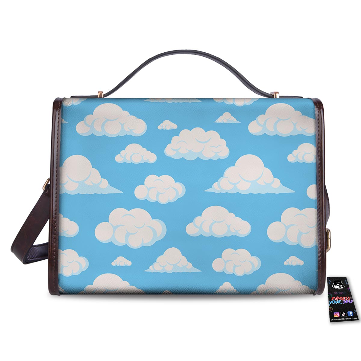 Cloud Sky Print Pattern Women's Satchel Bag-grizzshop
