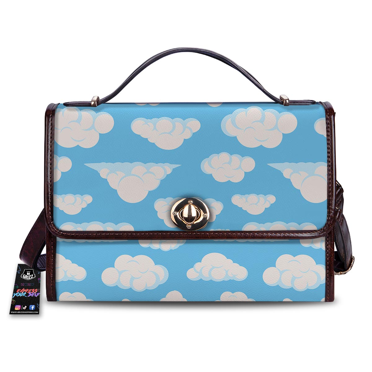 Cloud Sky Print Pattern Women's Satchel Bag-grizzshop