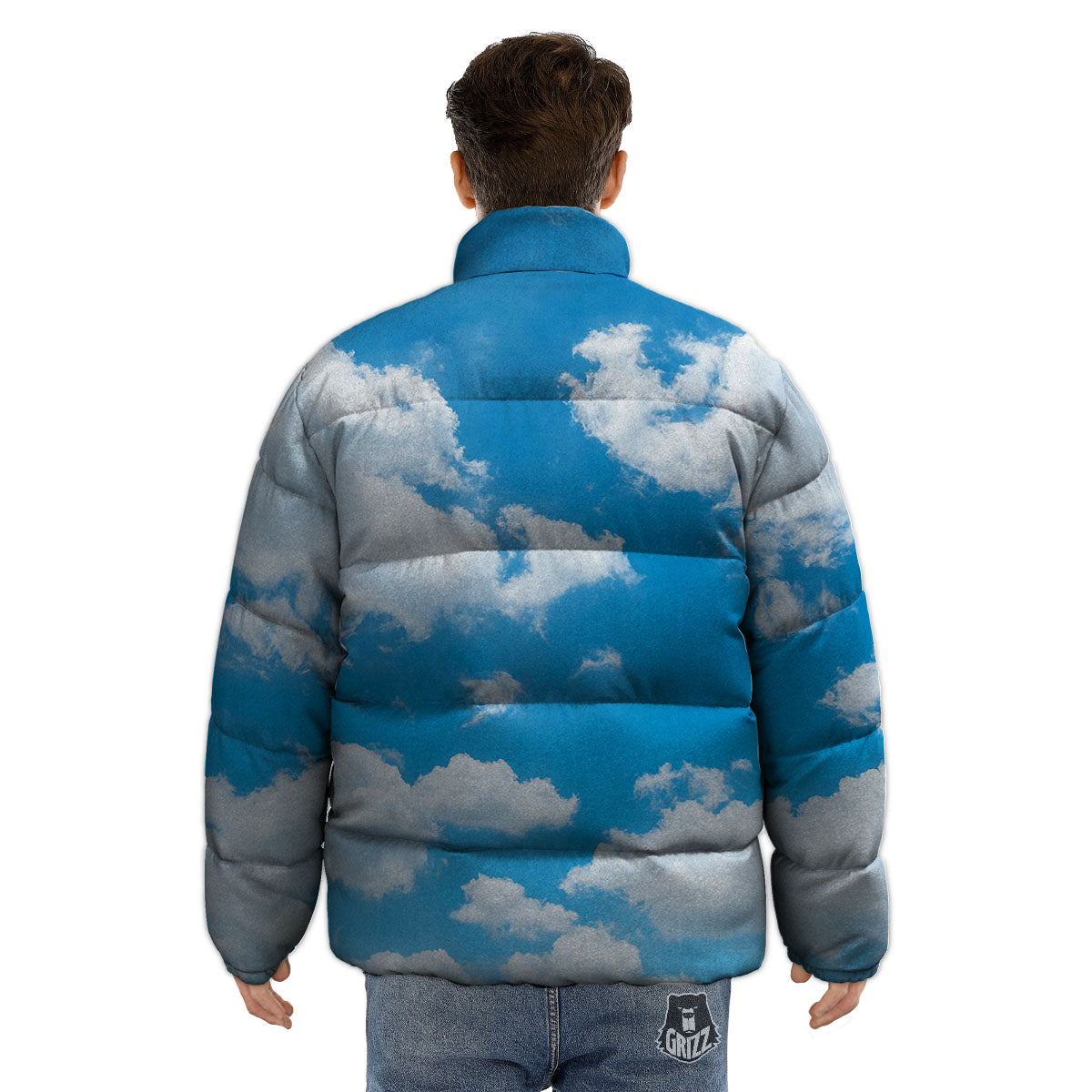 Cloud Sky Print Puffer Jacket-grizzshop