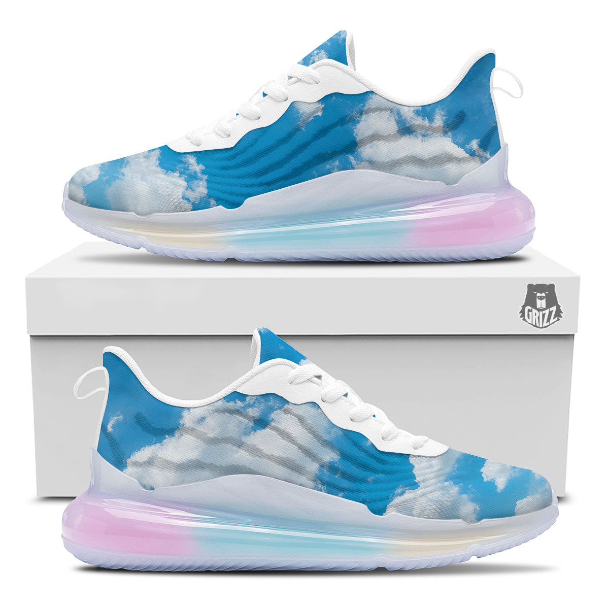 Cloud Sky Print Running Sneakers-grizzshop