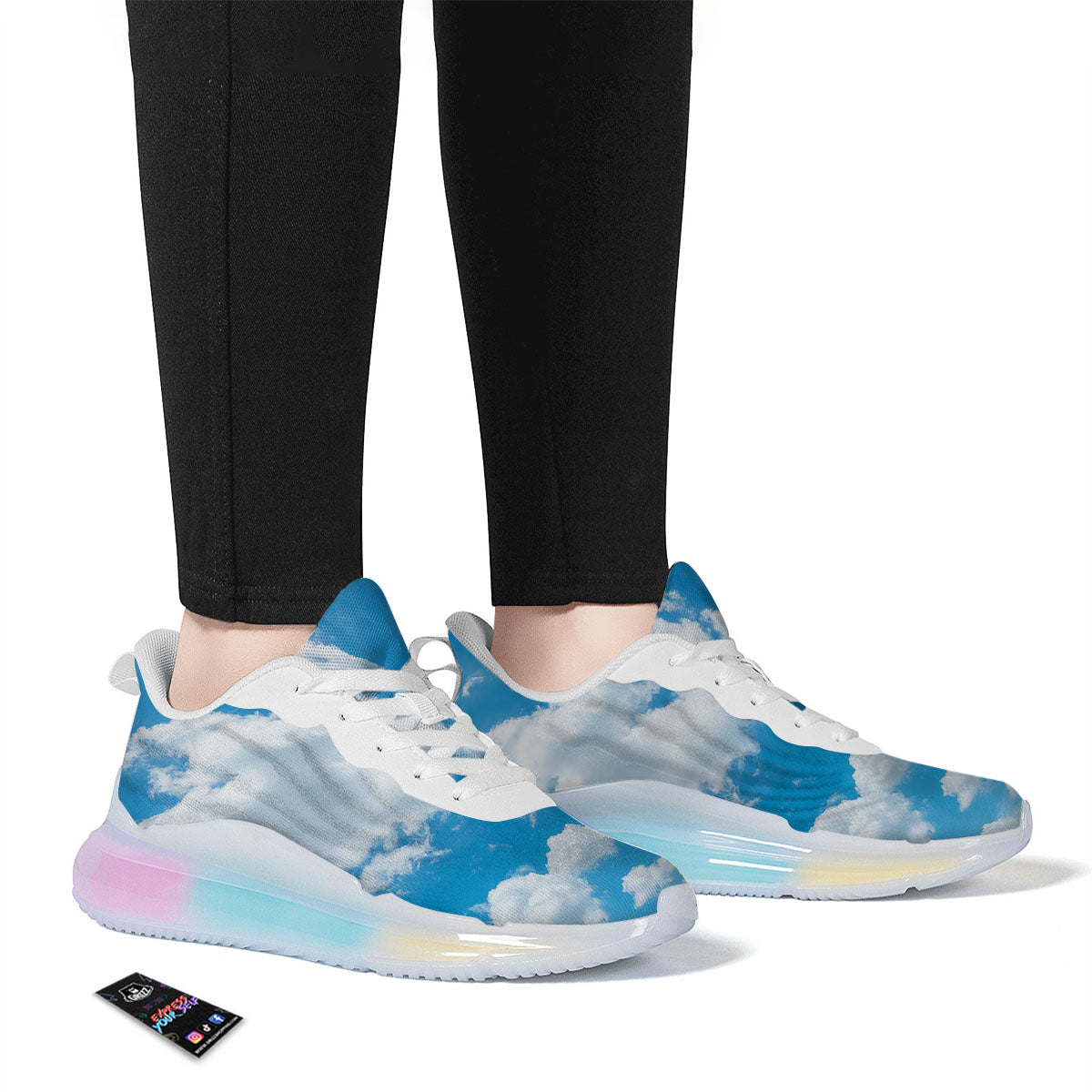 Cloud Sky Print Running Sneakers-grizzshop