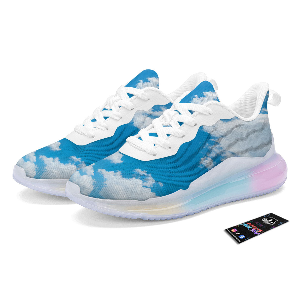 Cloud Sky Print Running Sneakers-grizzshop