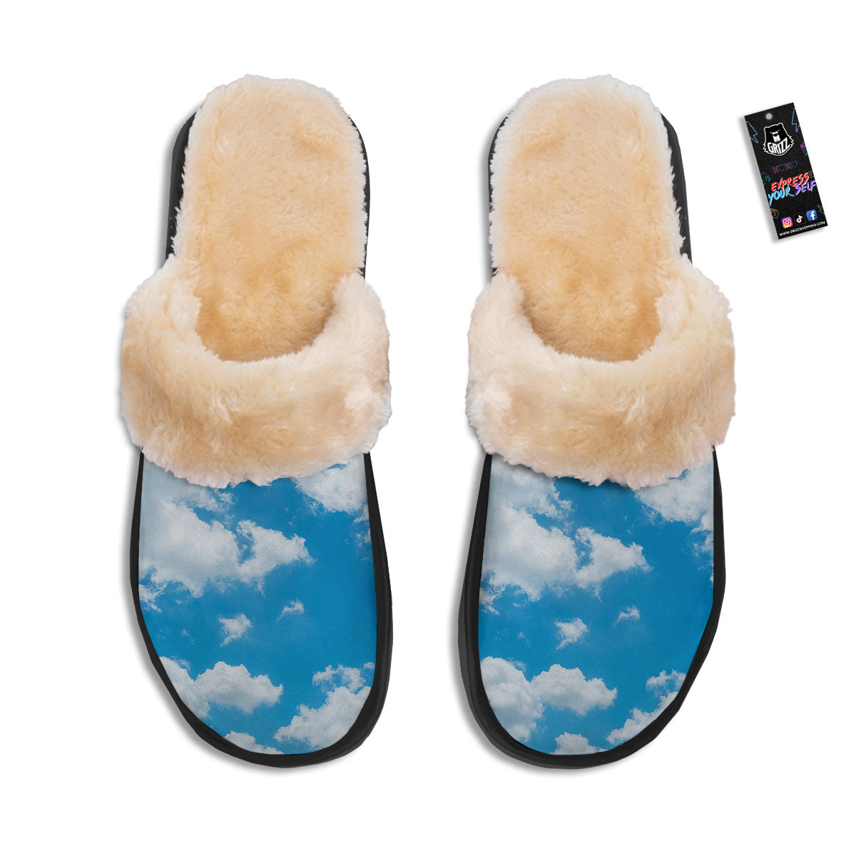Cloud Sky Print Slippers-grizzshop