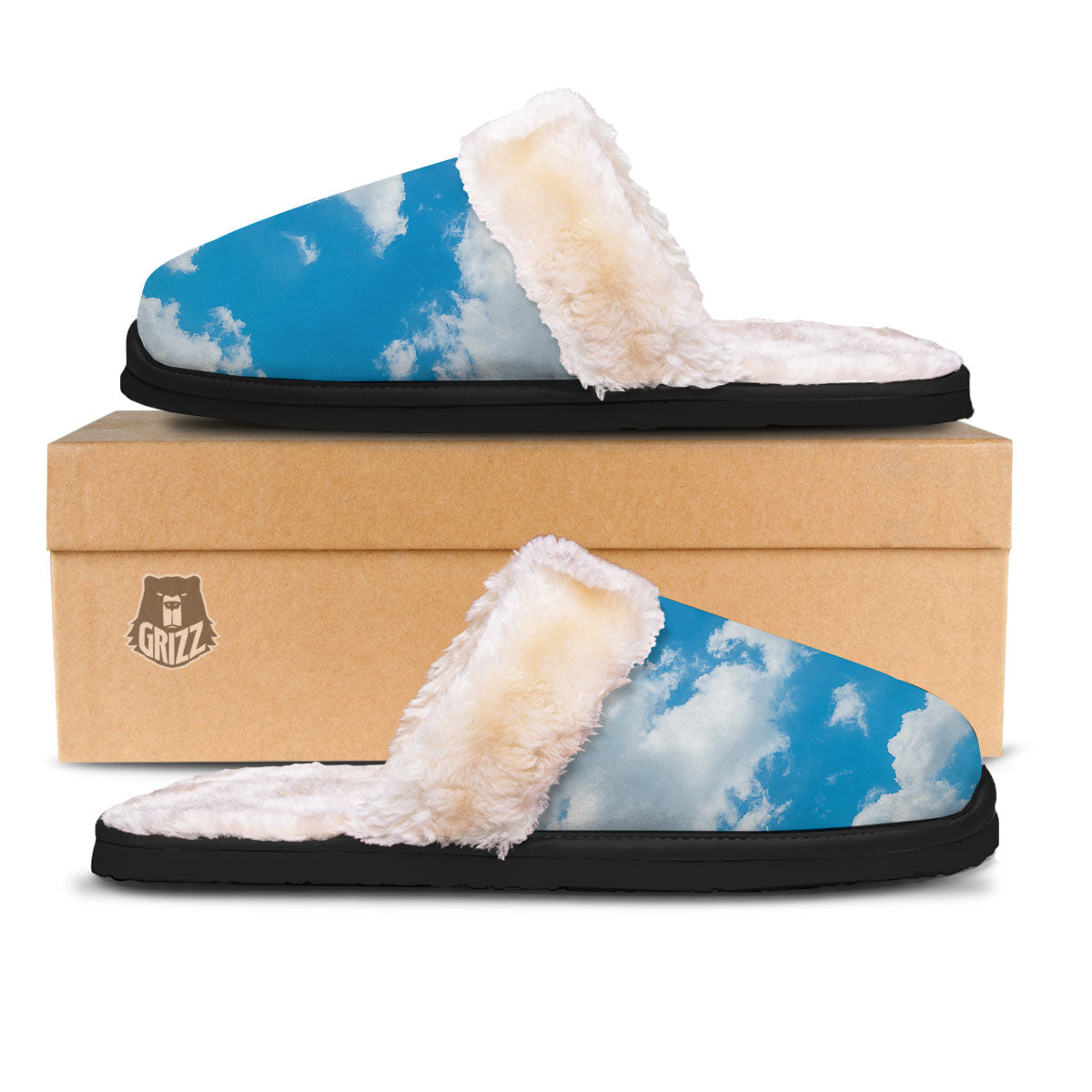 Cloud Sky Print Slippers-grizzshop