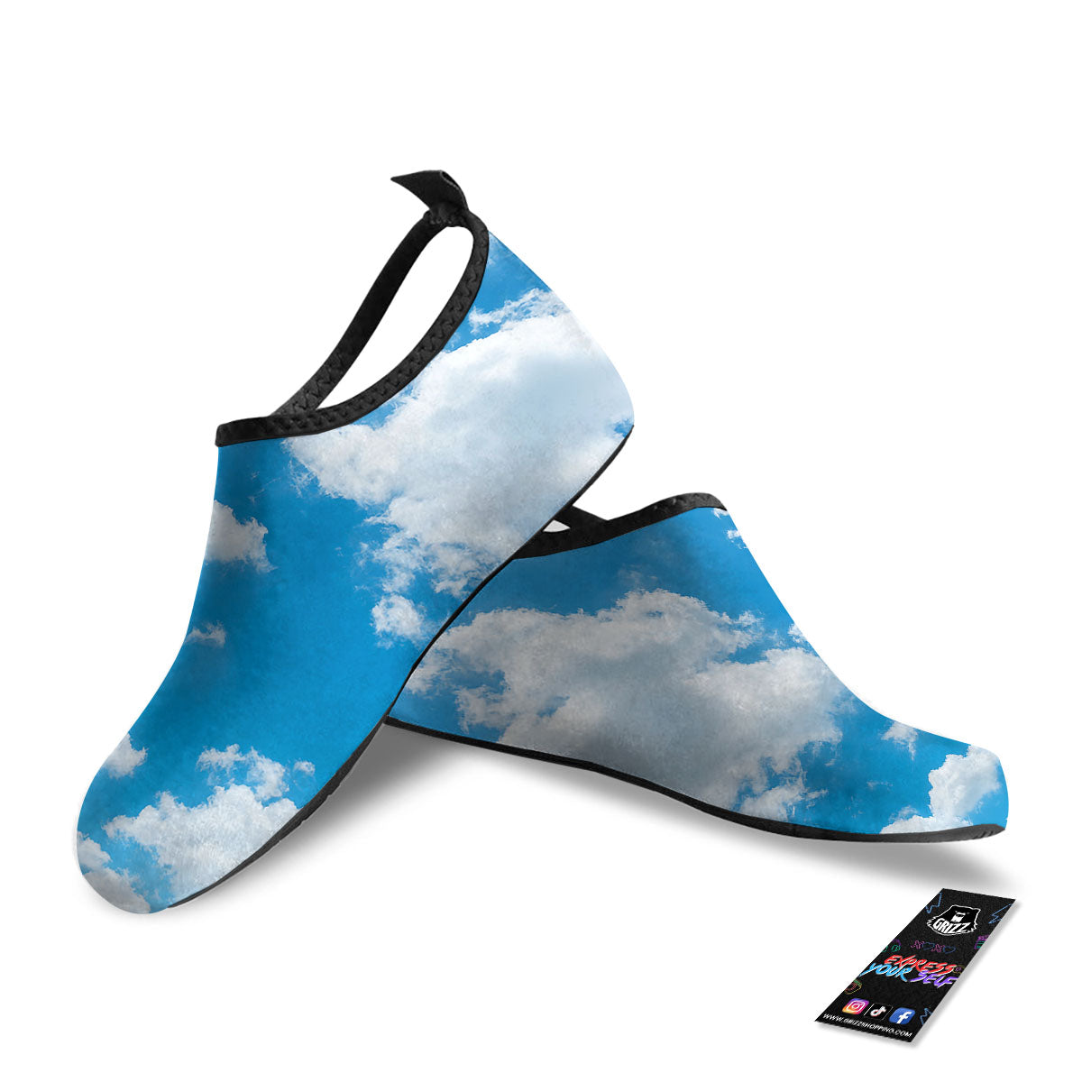 Cloud Sky Print Water Shoes-grizzshop