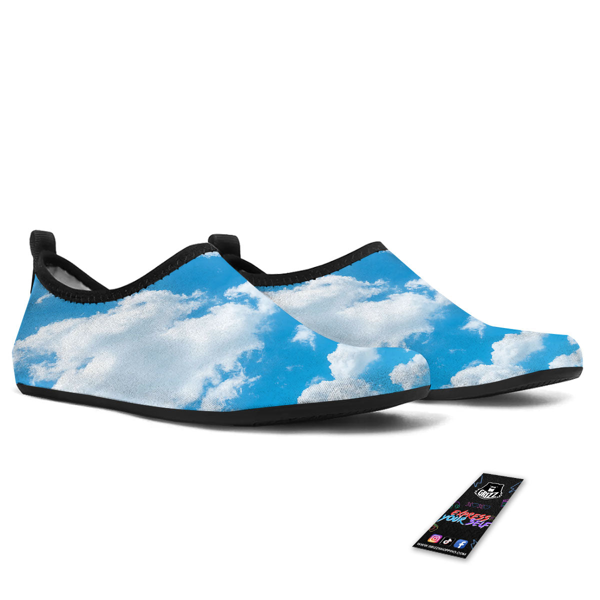 Cloud Sky Print Water Shoes-grizzshop