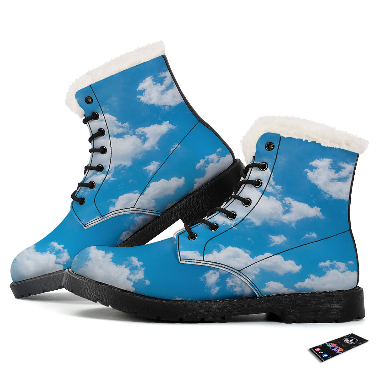 Cloud Sky Print Winter Boots-grizzshop