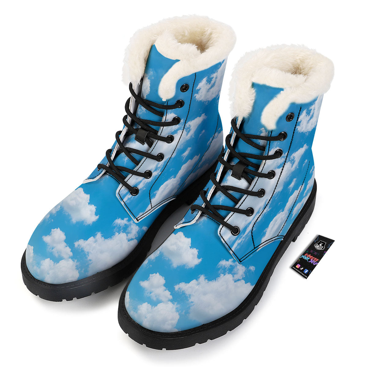 Cloud Sky Print Winter Boots-grizzshop