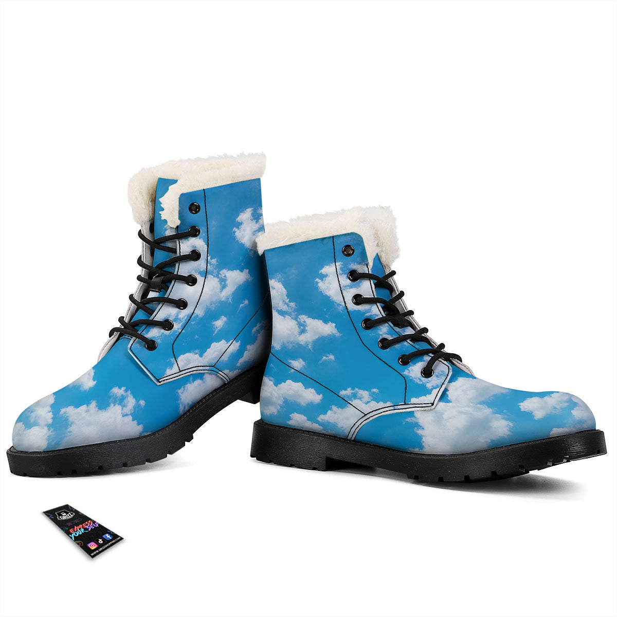 Cloud Sky Print Winter Boots-grizzshop