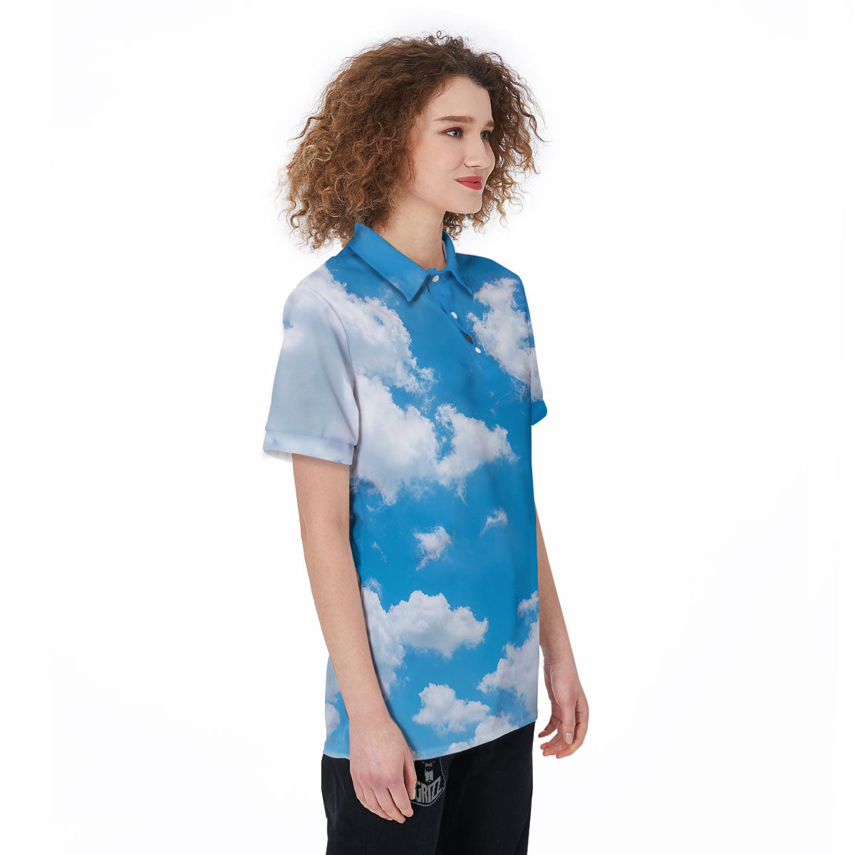 Cloud Sky Print Women's Golf Shirts-grizzshop