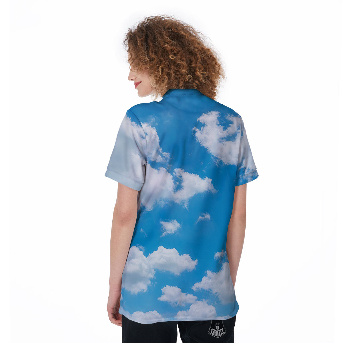 Cloud Sky Print Women's Golf Shirts-grizzshop
