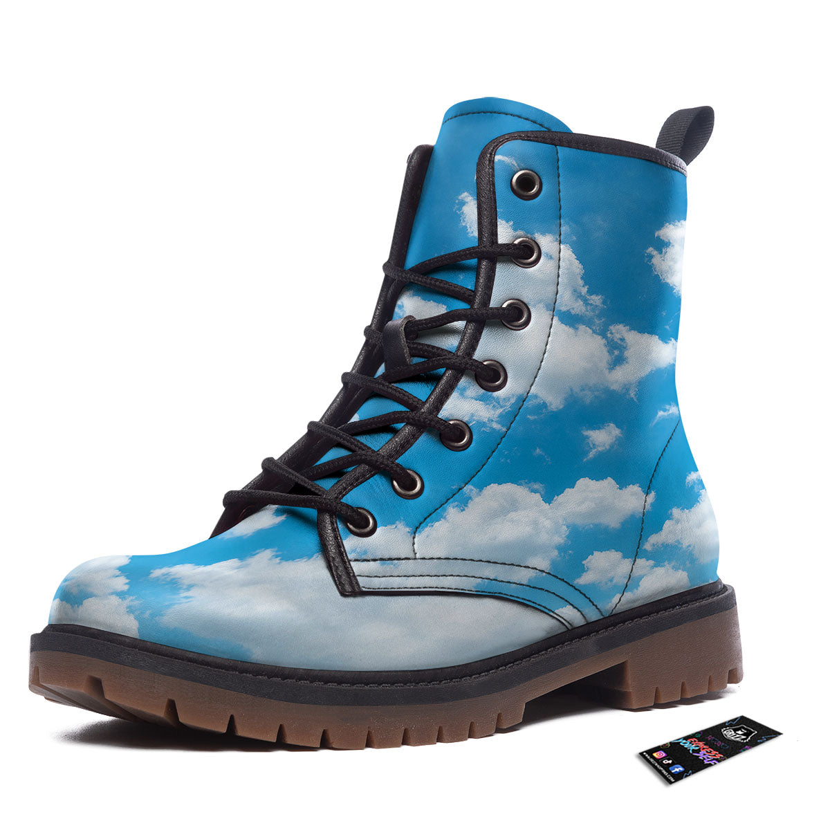 Cloud Sky Print Work Boots-grizzshop
