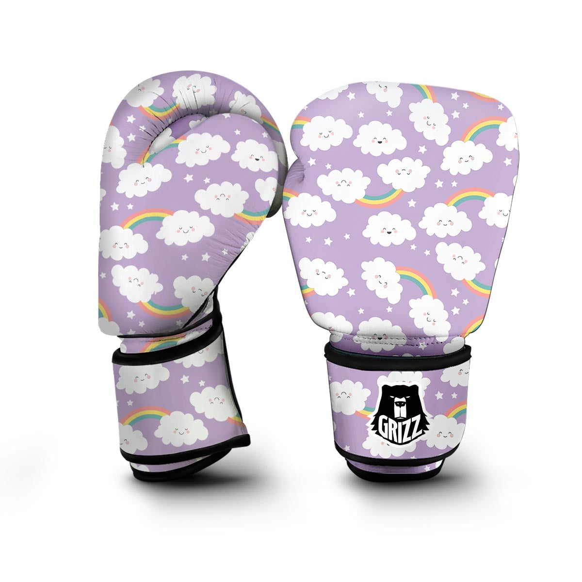 Cloud Smile Pattern Print Boxing Gloves-grizzshop