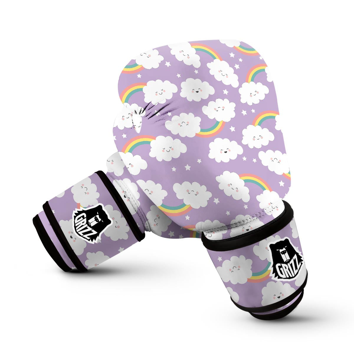 Cloud Smile Pattern Print Boxing Gloves-grizzshop