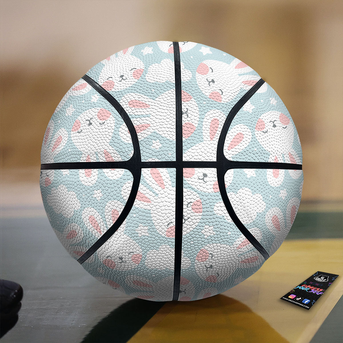 Checkered Green And White Print Pattern Basketball