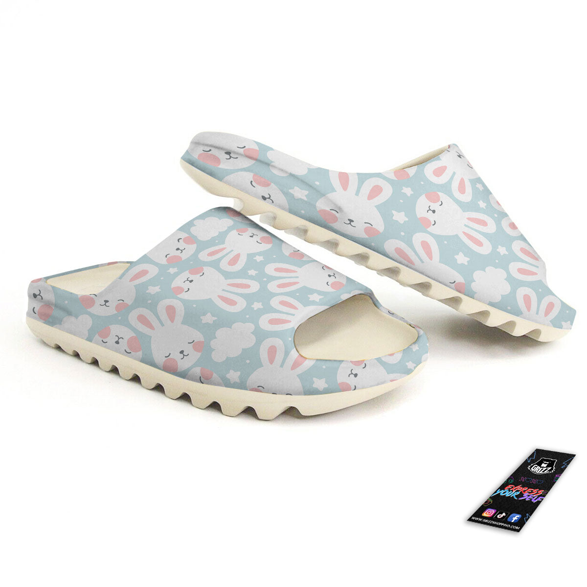 Cloud And Rabbit Print Pattern Sandals-grizzshop