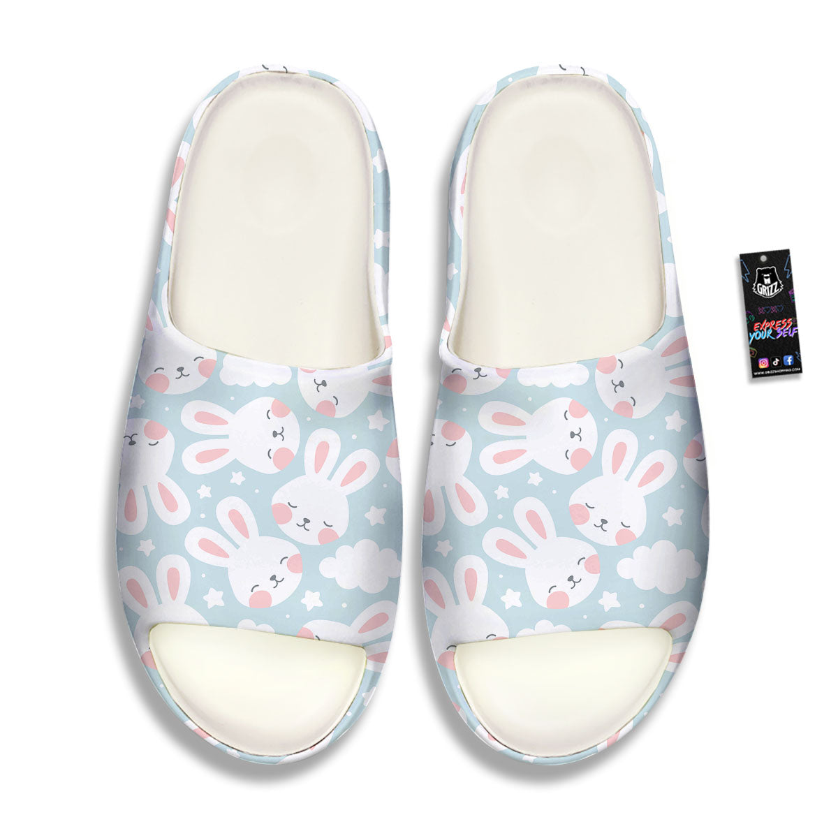 Cloud And Rabbit Print Pattern Sandals-grizzshop
