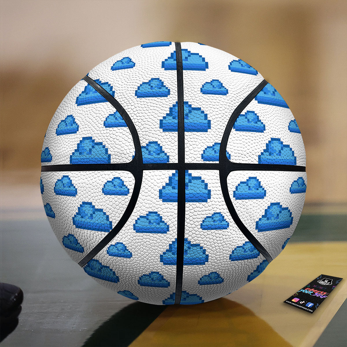 Checkered Yellow And Black Print Pattern Basketball