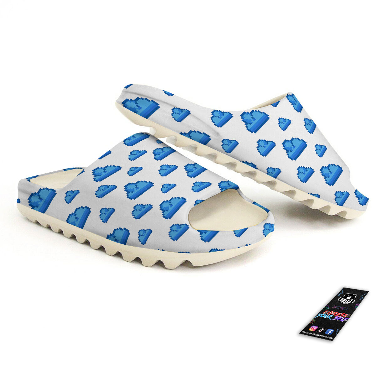Cloud Pixel Print Pattern Sandals-grizzshop