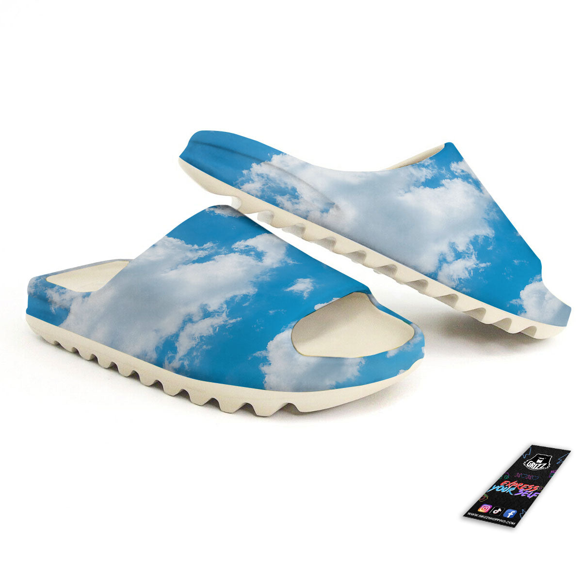 Cloud Sky Print Sandals-grizzshop