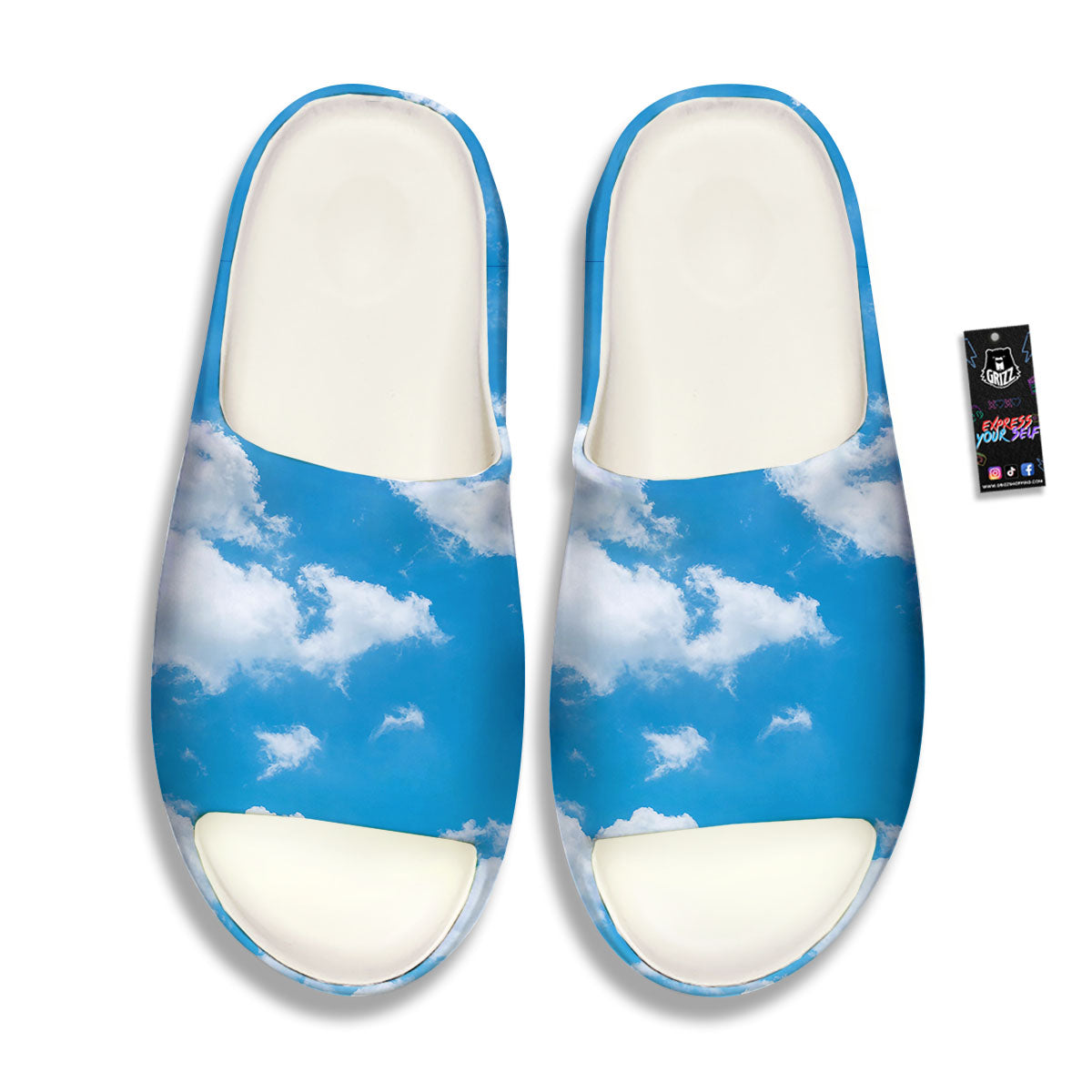 Cloud Sky Print Sandals-grizzshop