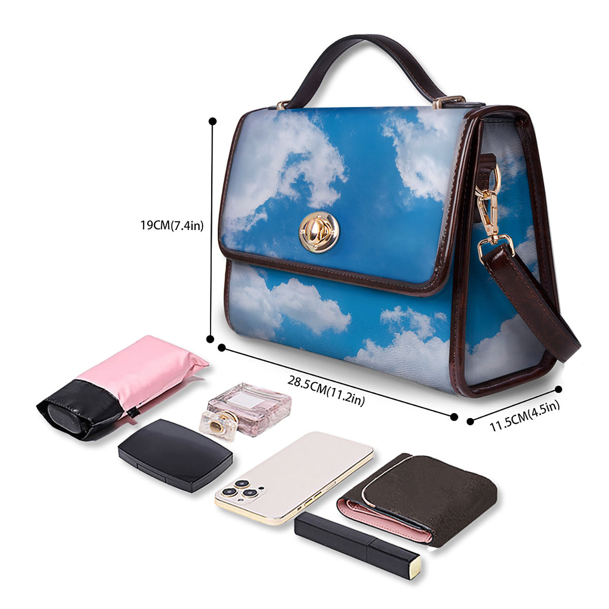 Cloud Sky Print Women's Satchel Bag