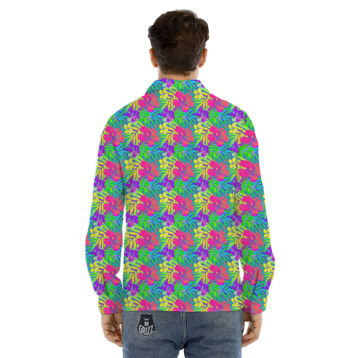 Clouds Rainbows Hippie Art Print Men's Dress Shirts-grizzshop