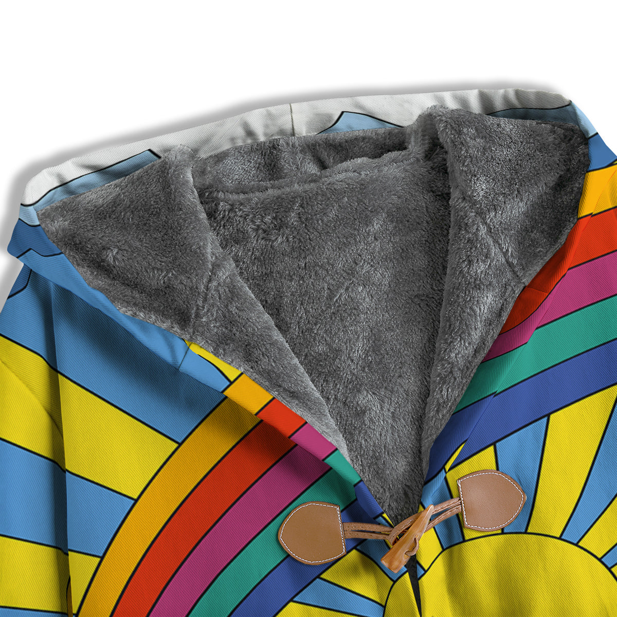 Clouds Rainbows Hippie Art Print Men's Windbreaker Jacket-grizzshop