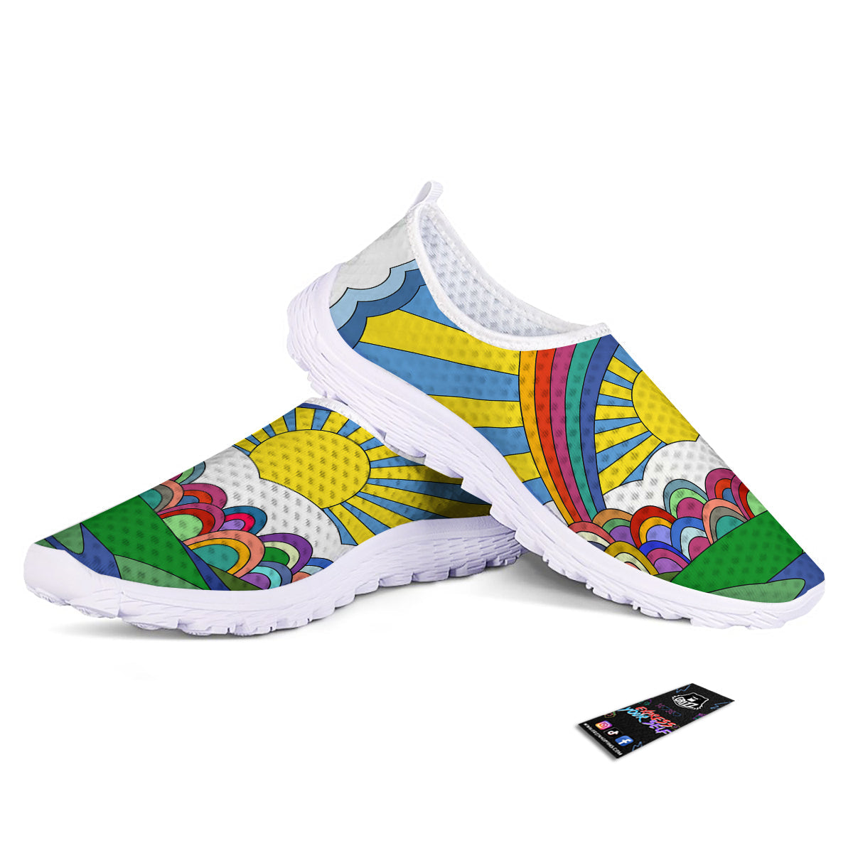 Clouds Rainbows Hippie Art Print Nurse Shoes-grizzshop