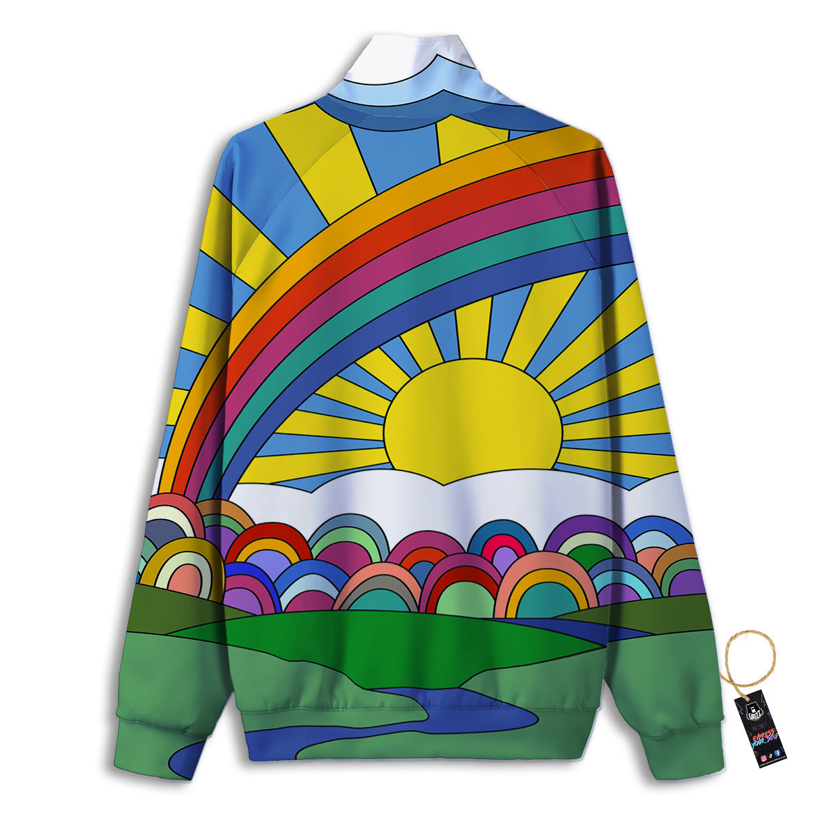 Clouds Rainbows Hippie Art Print Track Jacket-grizzshop