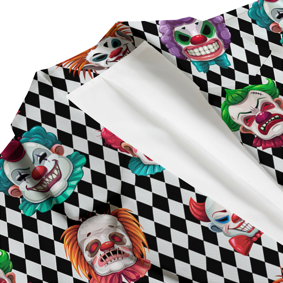 Clown Faces And Harlequin Black Print Pattern Men's Blazer-grizzshop