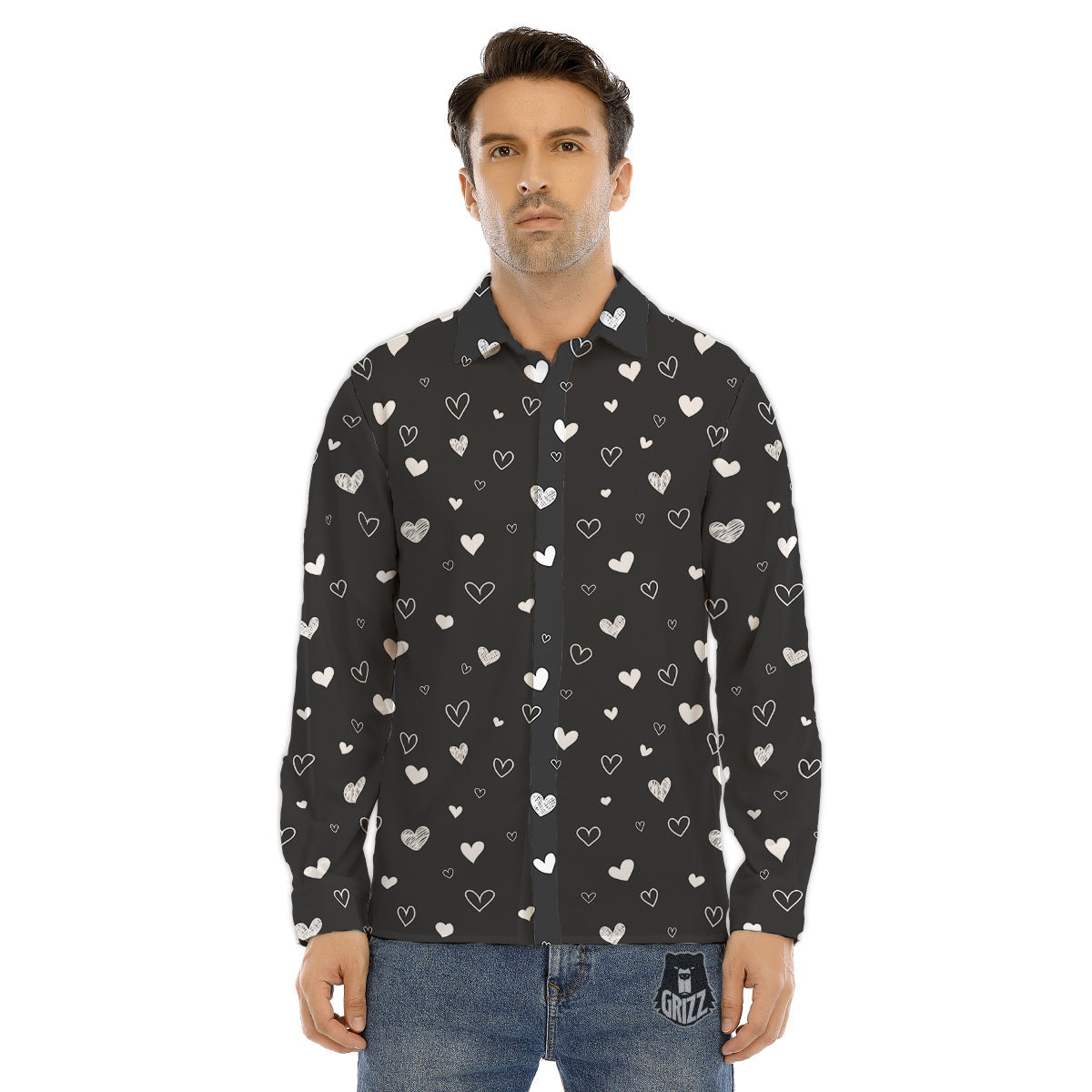 Clown Faces And Harlequin Black Print Pattern Men's Dress Shirts-grizzshop