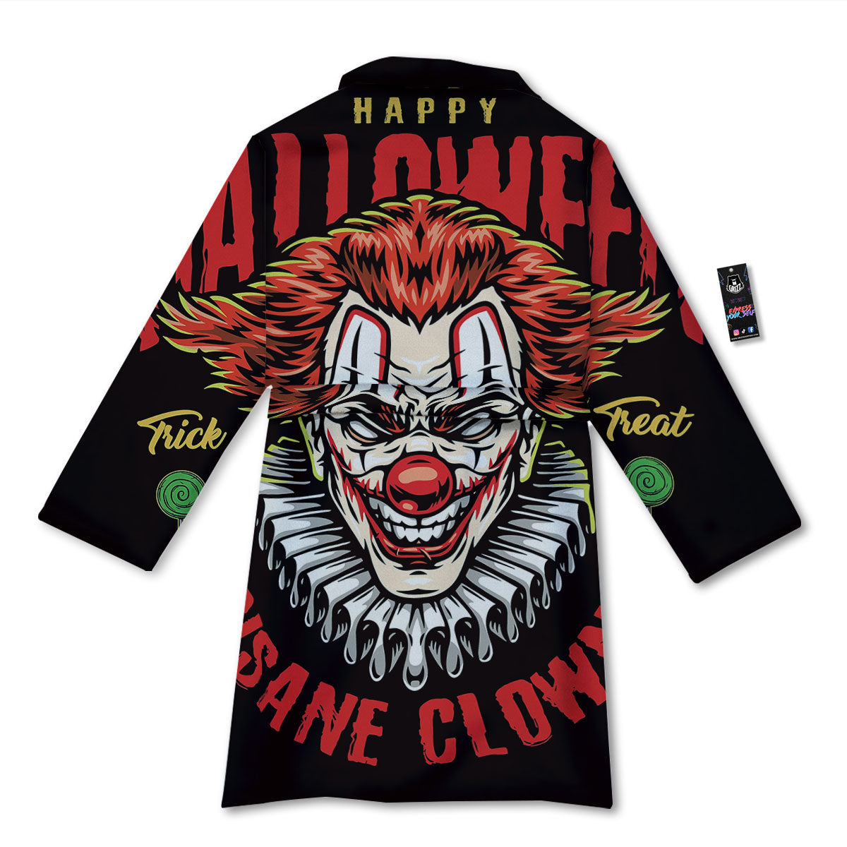 Clown Halloween Print Bathrobe-grizzshop