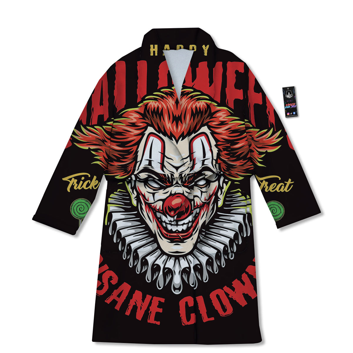 Clown Halloween Print Bathrobe-grizzshop