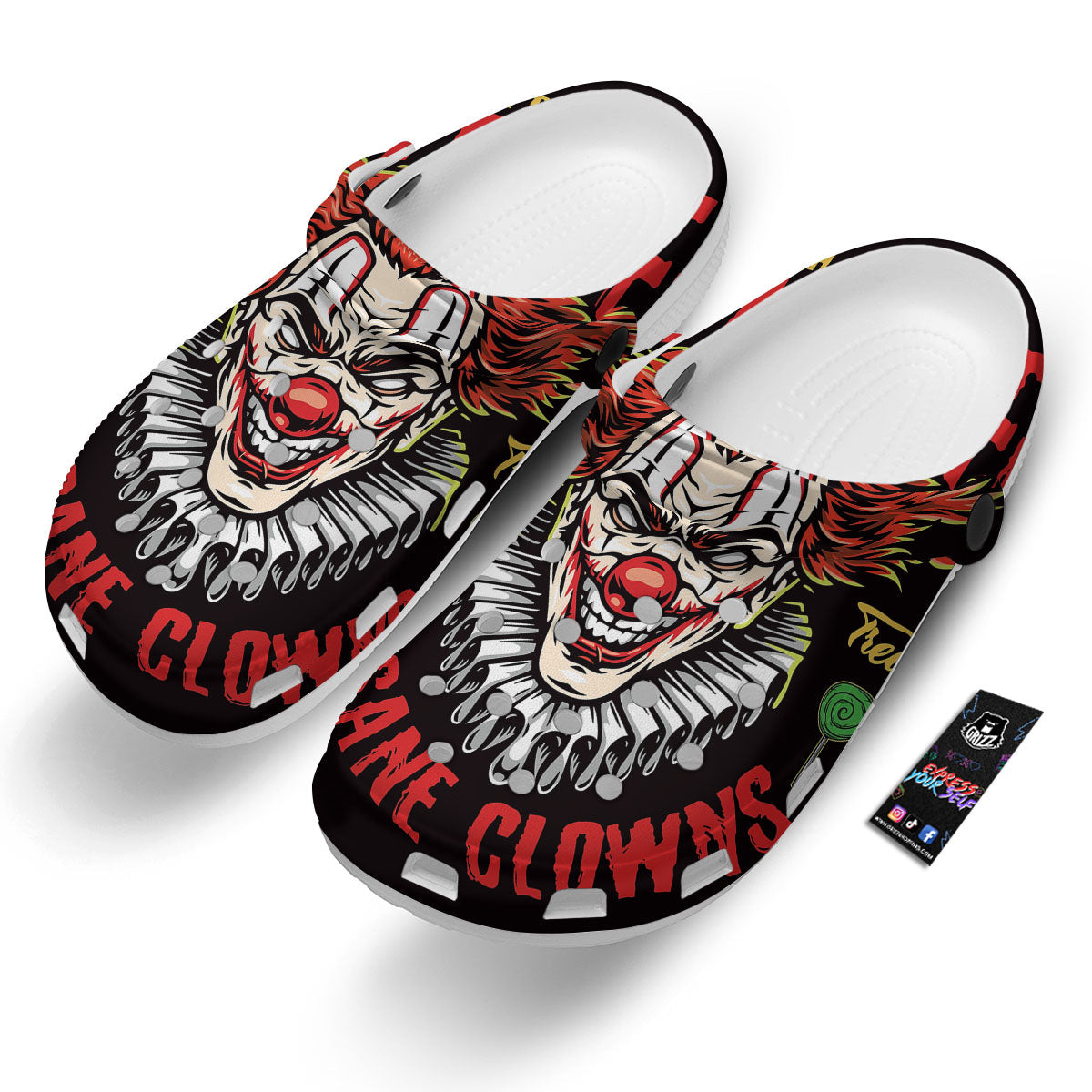 Clown Halloween Print Clog-grizzshop