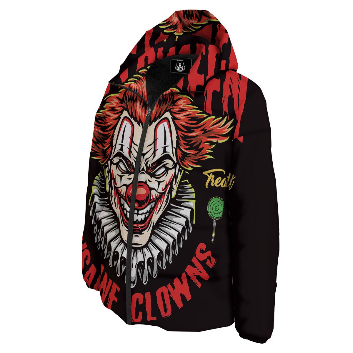 Clown Halloween Print Down Jacket-grizzshop