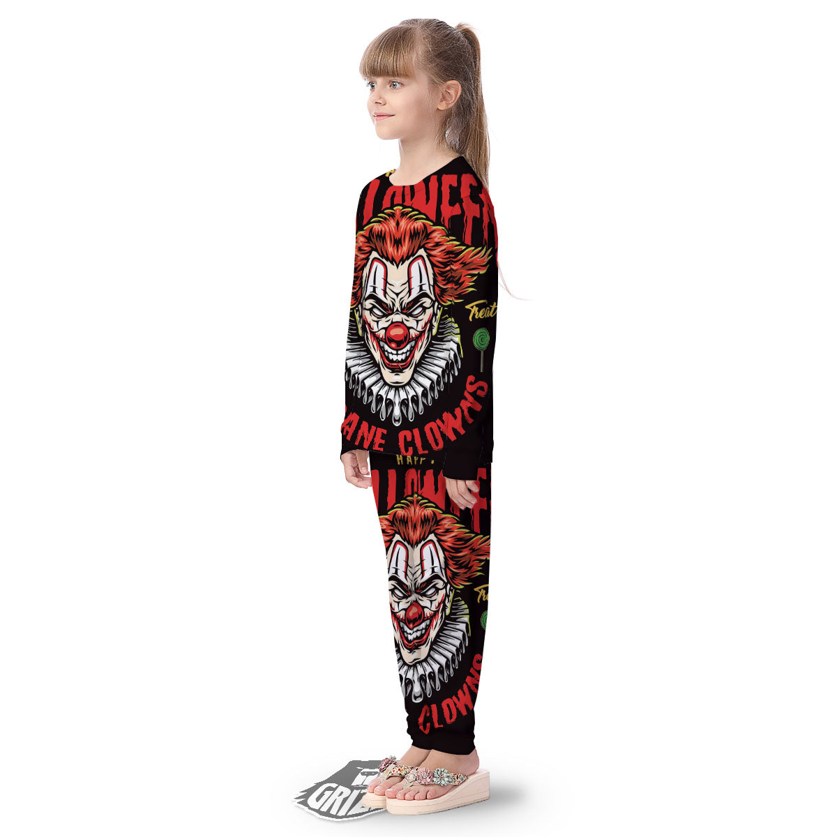 Clown Halloween Print Kid's Pajamas-grizzshop