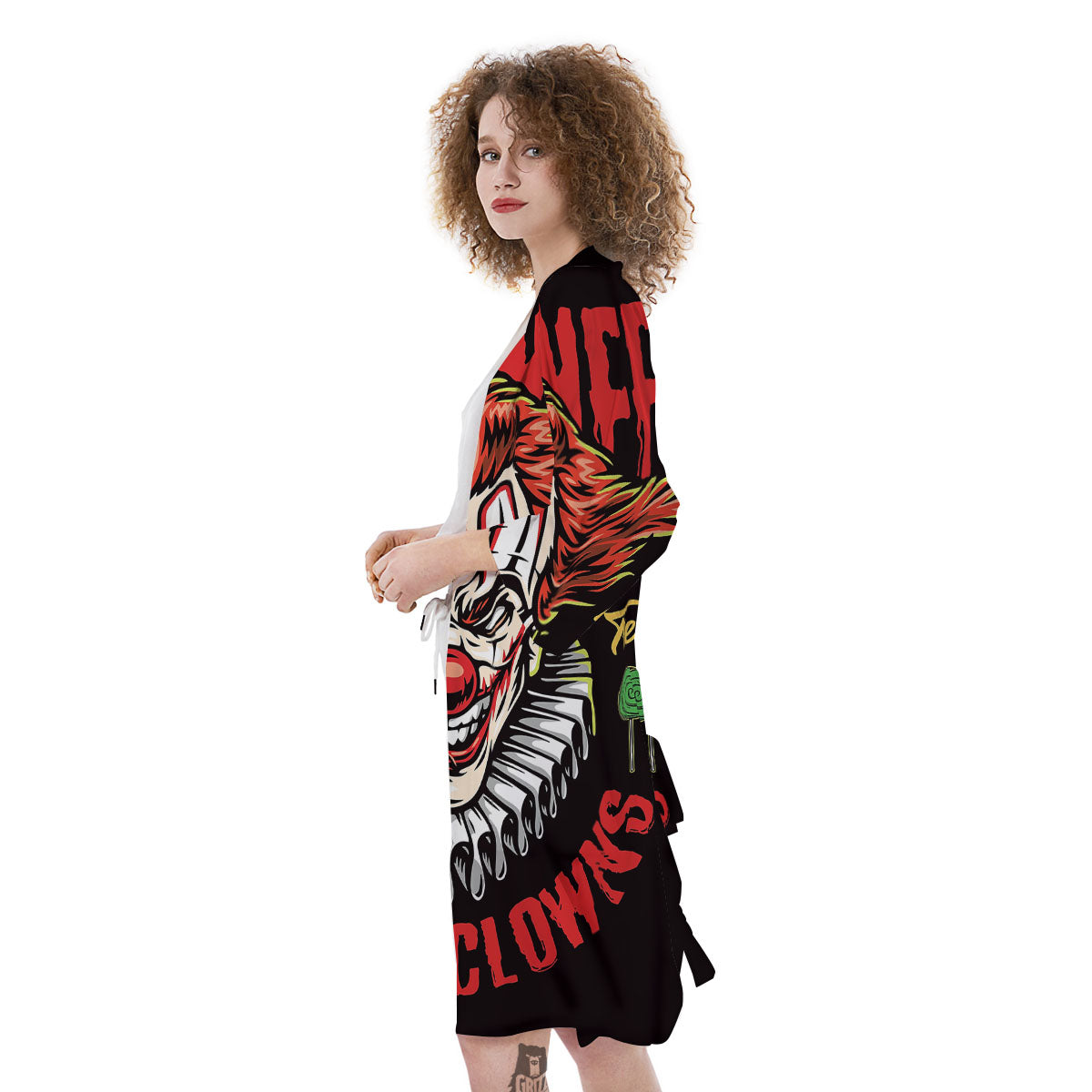 Clown Halloween Print Kimono-grizzshop